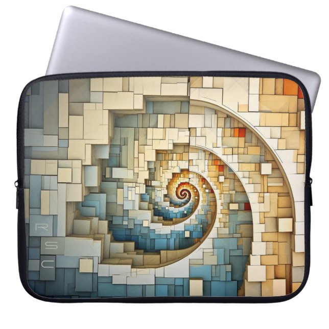 Willem’s World: Fibonacci  Naturals Monogram Laptop Sleeve (Front)