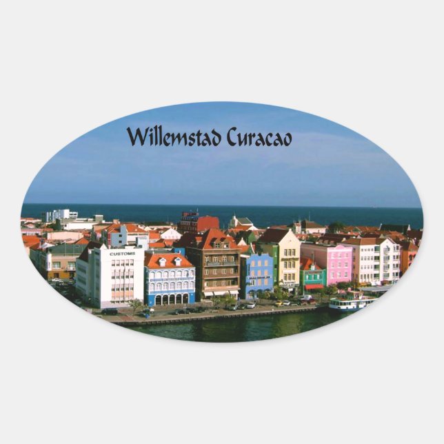 Willemstad Curacao Oval Sticker (Front)
