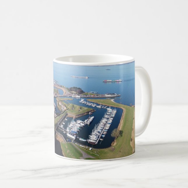Willemstad Netherlands drone overview. Coffee Mug (Front Right)