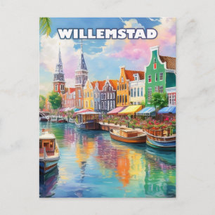 Willemstad: Vibrant Colors of the Caribbean Postcard