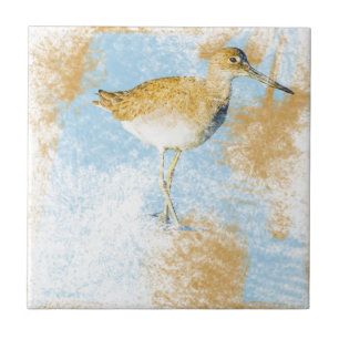 Willet Shorebird Artwork Beach Coastal Living Tile