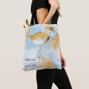 Willet Shorebird Vacation House Tote Bag