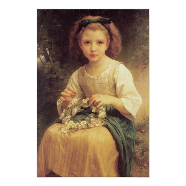 William-Adolphe Bouguereau Child Braiding a Crown Poster (Front)