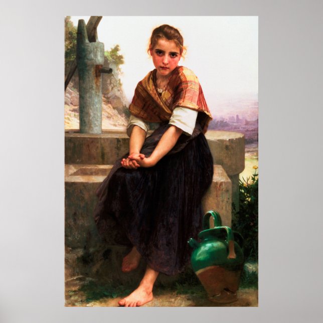  William-Adolphe Bouguereau: The Broken Pitcher Poster (Front)