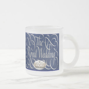 William and Kate Royal Wedding Collectibles Frosted Glass Coffee Mug