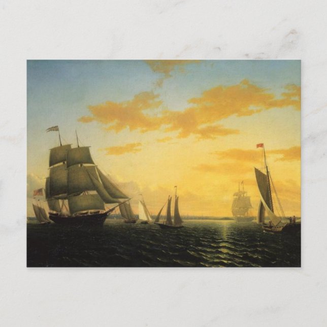 William Bedford New Bedford Harbour at Sunset Postcard (Front)