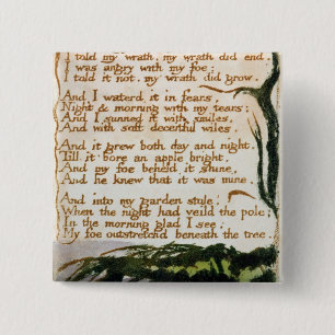 William Blake A Poison Tree 15 Cm Square Badge