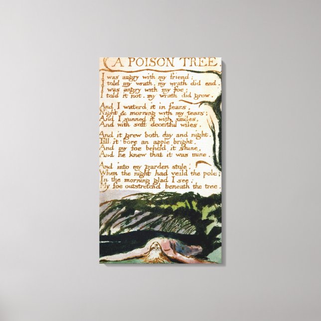 William Blake | A Poison Tree Canvas Print (Front)