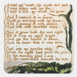William Blake   A Poison Tree Square Sticker