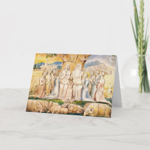 William Blake Card/ Invitation: Job & His Family Invitation