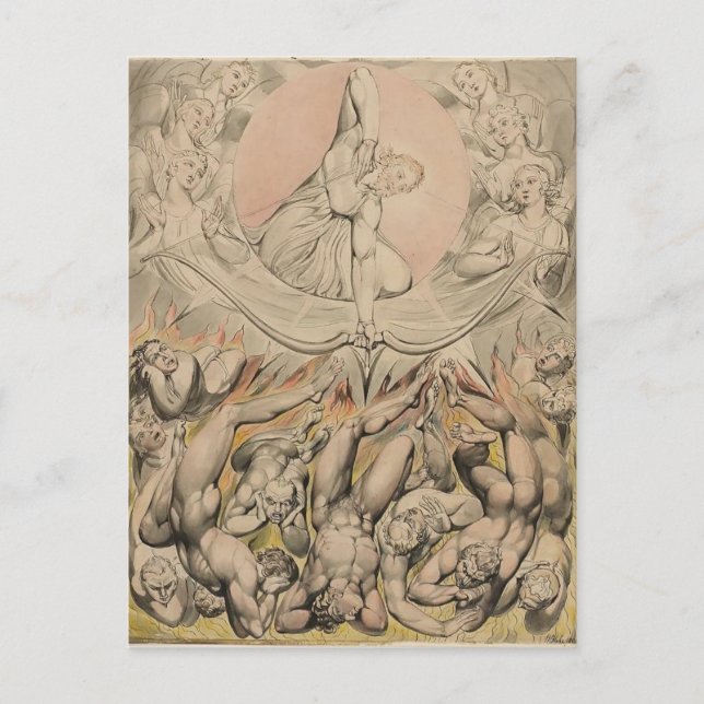 William Blake: Casting of Rebel Angels to Hell Postcard (Front)