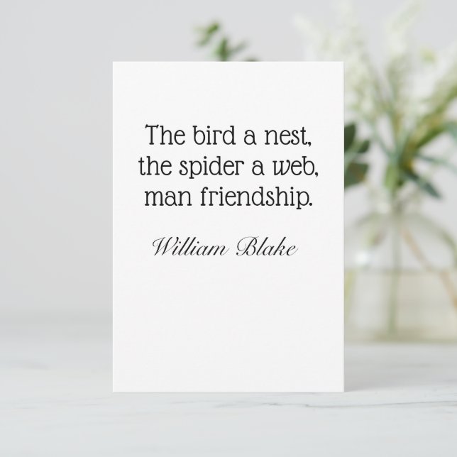 William Blake Quote Friendship Card (Standing Front)