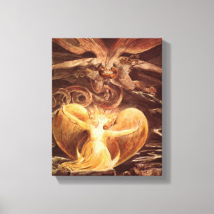 William Blake - The big red dragon and the woman Canvas Print