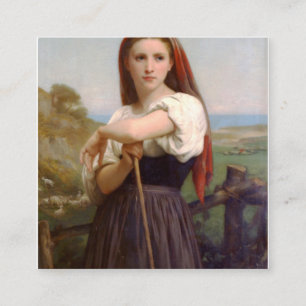 William Bouguereau Shepherdess Square Business Card