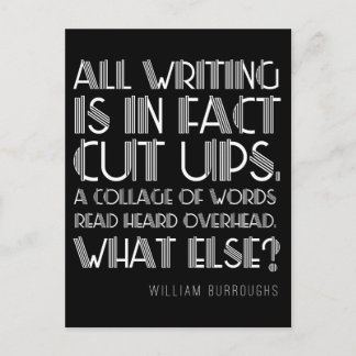 William Burroughs "Cut Ups" Writing Postcard