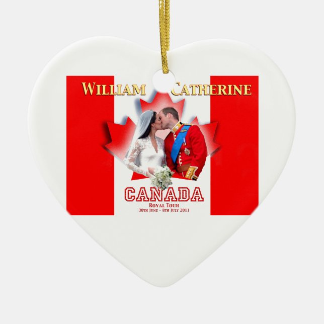William & Catherine Canada Royal Tour Commemoratio Ceramic Tree Decoration (Front)