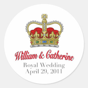 William & Catherine Royal Wedding April 29, 2011 Classic Round Sticker
