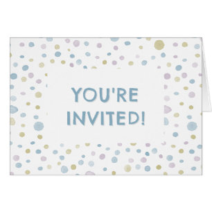 William Confetti Watercolor Dots Birthday Invite