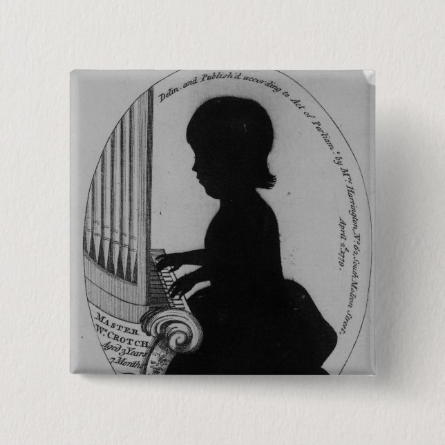 William Crotch Playing the Organ 15 Cm Square Badge (Front)