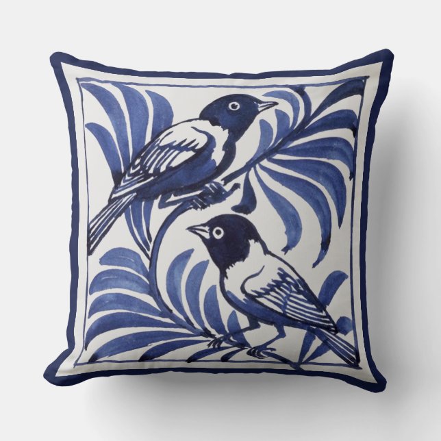William De Morgan Birds Cushion (Front)