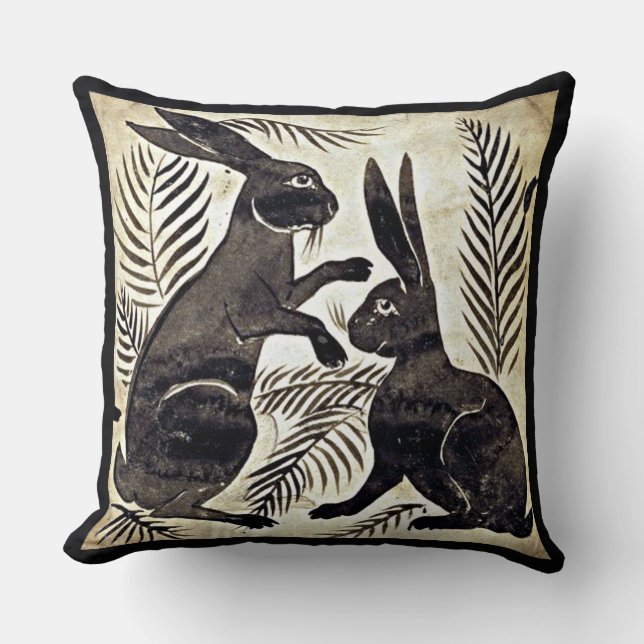 William De Morgan Rabbits Cushion (Front)