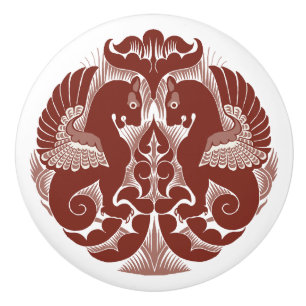 William De Morgan Red Griffins Ceramic Pull