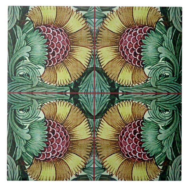 William De Morgan Victorian Ceramics Tile (Front)