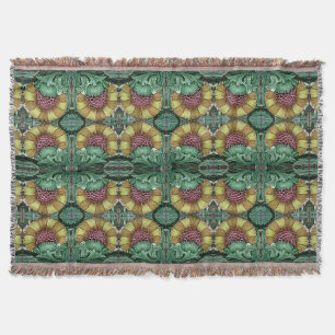 William De Morgan Victorian Textiles Throw Blanket