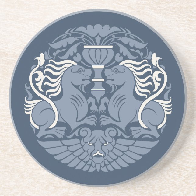 William De Morgan's Lions Sandstone Coaster (Front)