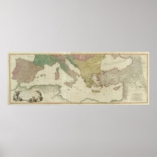William Faden Mediterranean Map Poster