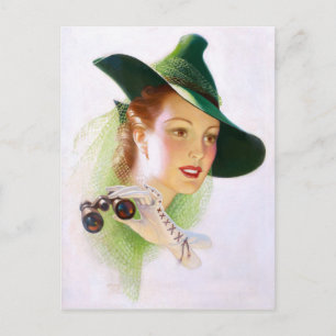 William Fulton Soare: Woman with Binocular Postcard