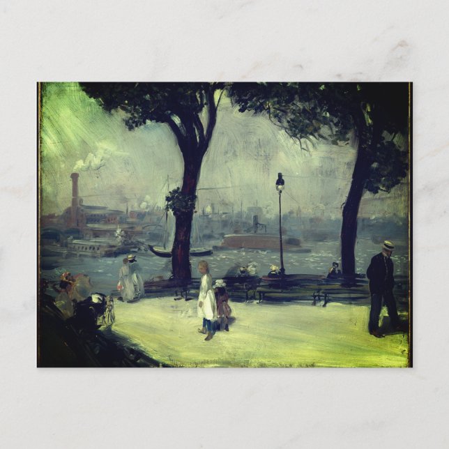 William Glackens - East River Park (c. 1902) Postcard (Front)