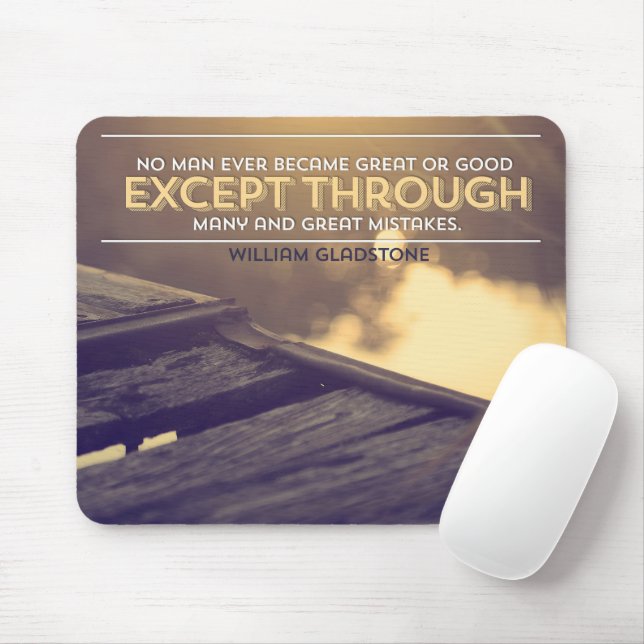 William Gladstone Inspirational Quote "Mistakes" Mouse Pad (With Mouse)