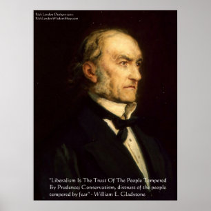 William Gladstone "Liberals & Conservative" Poster