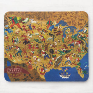 William Gropper's America - Cartoon Folklore Mouse Pad