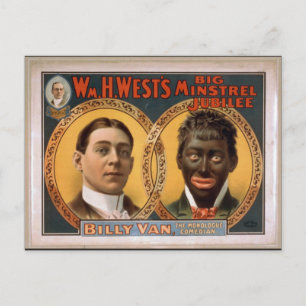 William H. West, Big minstrel Jubilee, 'Billy Van' Postcard