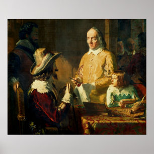 William Harvey demonstrating to Charles I Poster