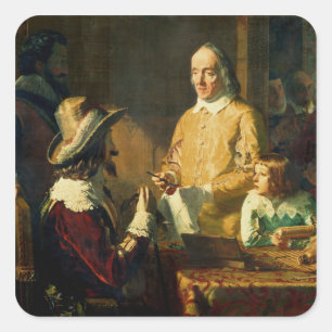 William Harvey demonstrating to Charles I Square Sticker