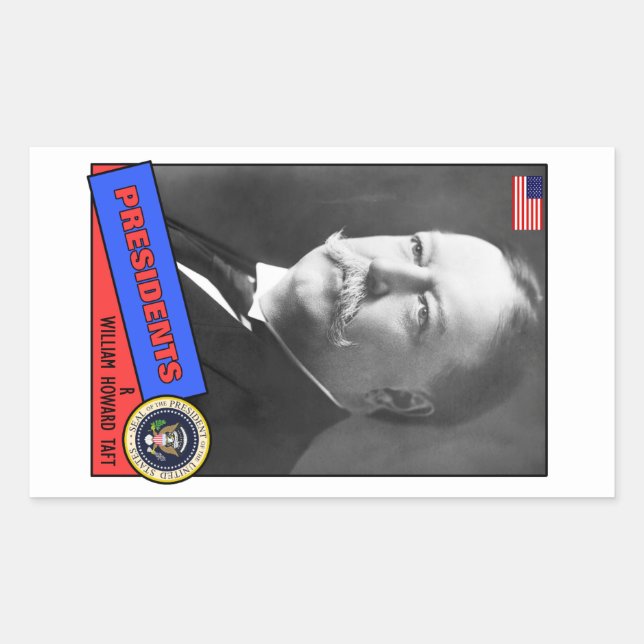 William Howard Taft Baseball Card Rectangular Sticker (Front)