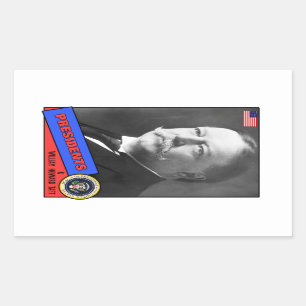 William Howard Taft Baseball Card Rectangular Sticker