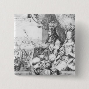 William III and Mary II 15 Cm Square Badge