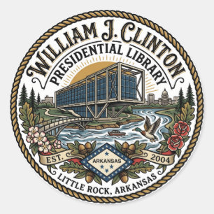 William J. Clinton Presidential Library USA Classic Round Sticker