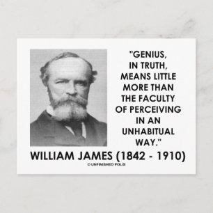 William James Genius Perceiving An Unhabitual Way Postcard