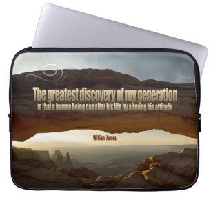 William James Inspirational Quote "Attitude" Laptop Sleeve