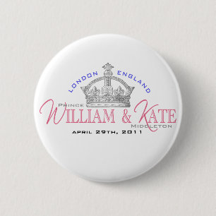 William & Kate Royal Wedding 6 Cm Round Badge