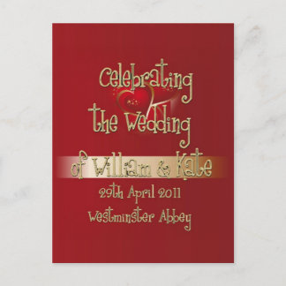 William & Kate Royal Wedding Collectibles Souvenir Postcard
