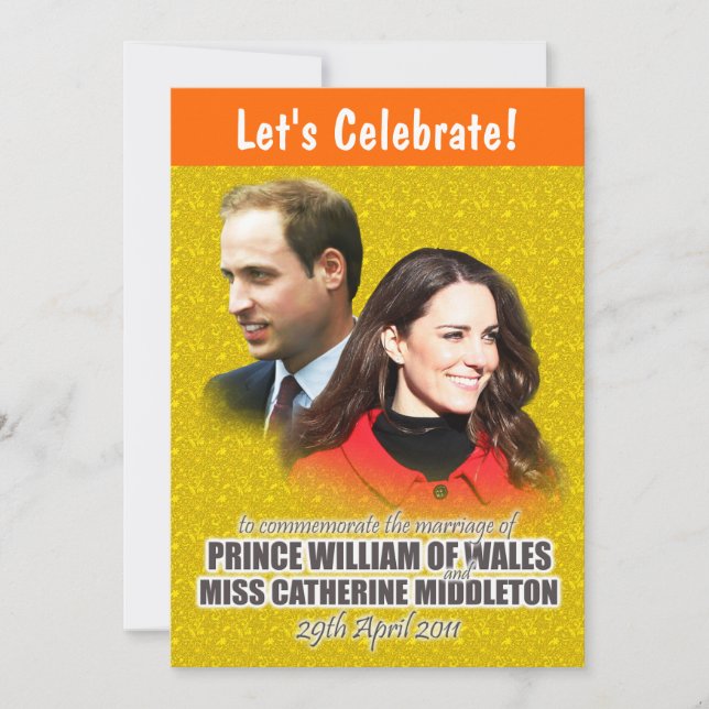 William & Kate Royal Wedding Invitations (Front)