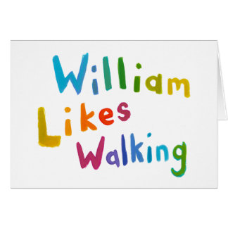 William Likes Walking fun word art for Bill