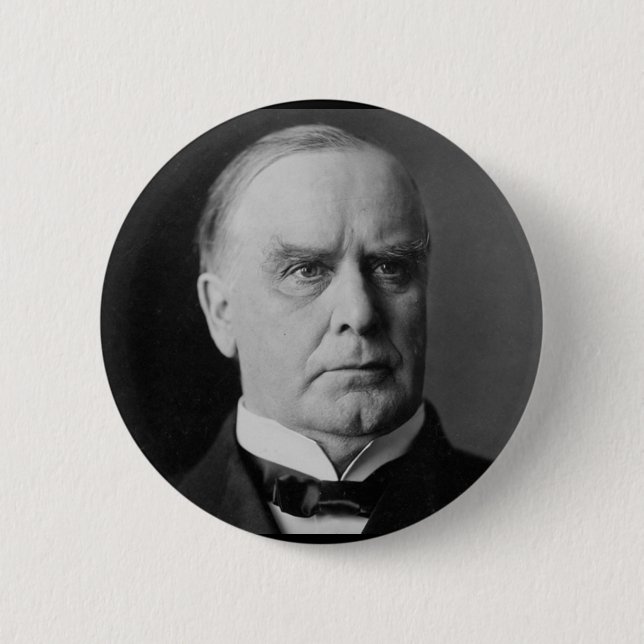 William Mckinley 25 6 Cm Round Badge (Front)