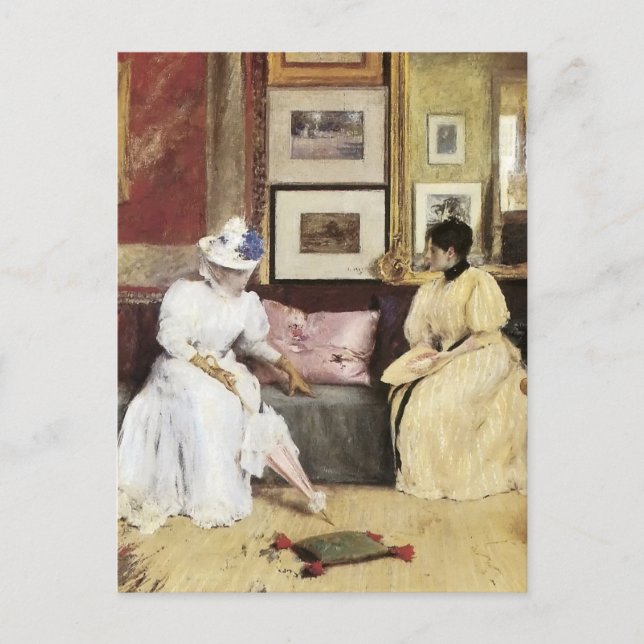 William Merritt Chase A Freindly Call Postcard (Front)